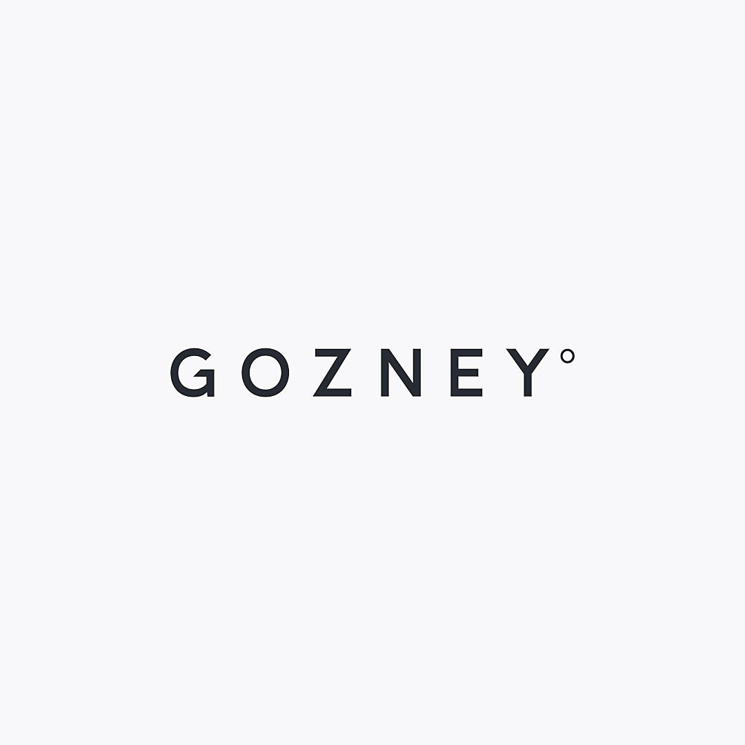 Gozney logo white, premium pizza ovens